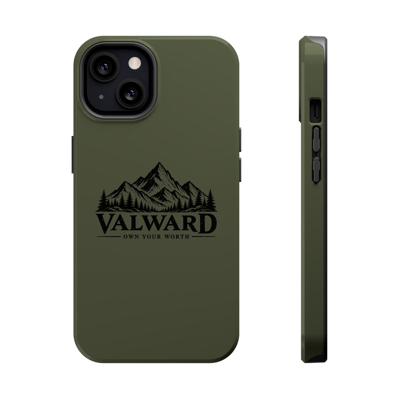 Rugged Magnetic Phone Case — 'Valward' Mountain Logo, Impact-Resistant Protective Cover