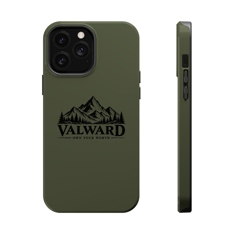 Rugged Magnetic Phone Case — 'Valward' Mountain Logo, Impact-Resistant Protective Cover