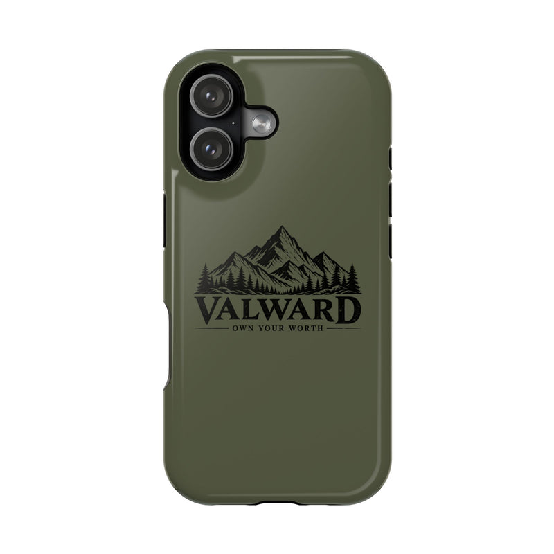 Rugged Magnetic Phone Case — 'Valward' Mountain Logo, Impact-Resistant Protective Cover