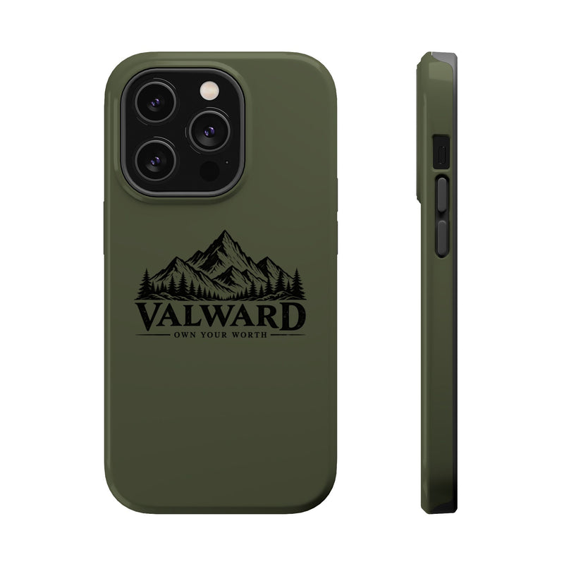 Rugged Magnetic Phone Case — 'Valward' Mountain Logo, Impact-Resistant Protective Cover