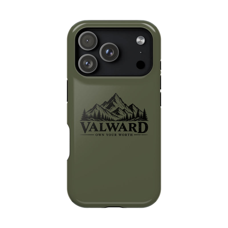 Rugged Magnetic Phone Case — 'Valward' Mountain Logo, Impact-Resistant Protective Cover