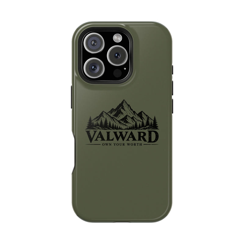 Rugged Magnetic Phone Case — 'Valward' Mountain Logo, Impact-Resistant Protective Cover