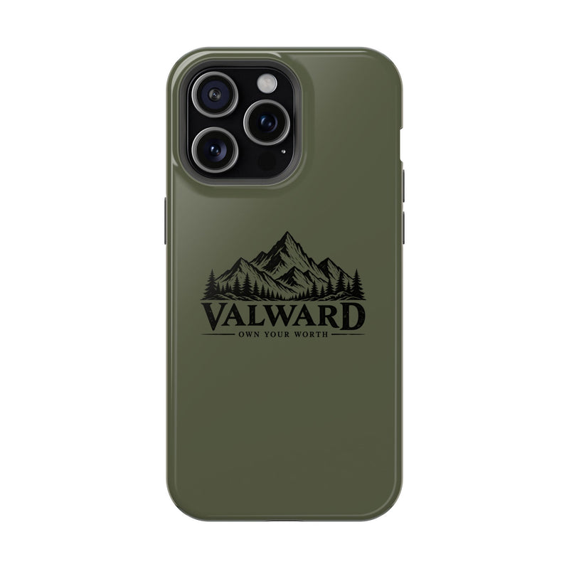 Rugged Magnetic Phone Case — 'Valward' Mountain Logo, Impact-Resistant Protective Cover