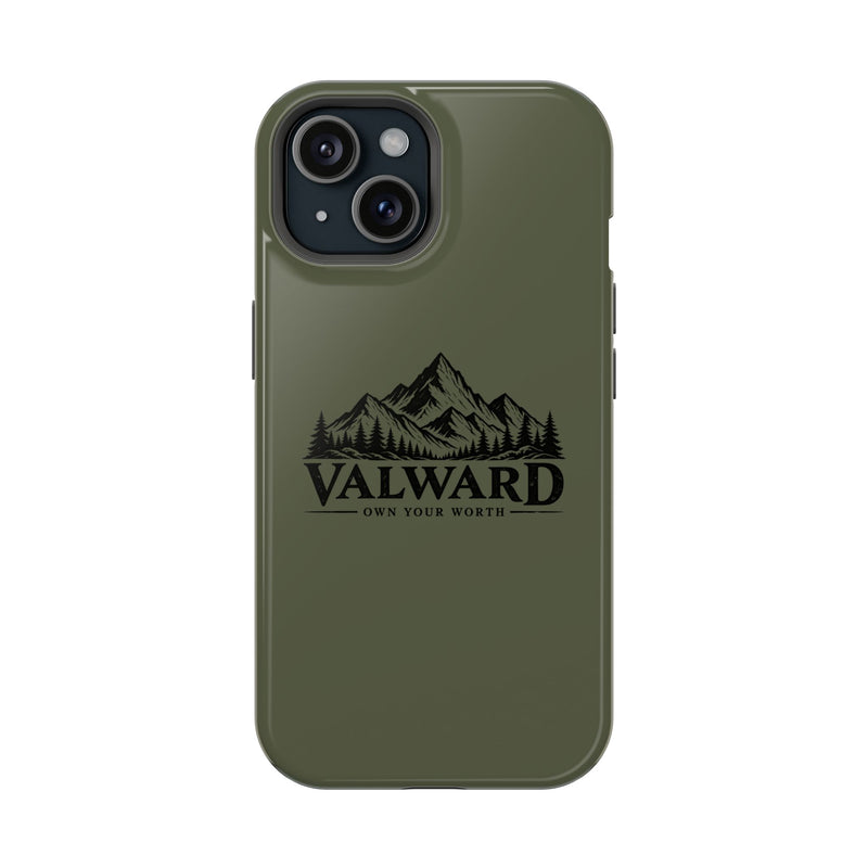 Rugged Magnetic Phone Case — 'Valward' Mountain Logo, Impact-Resistant Protective Cover