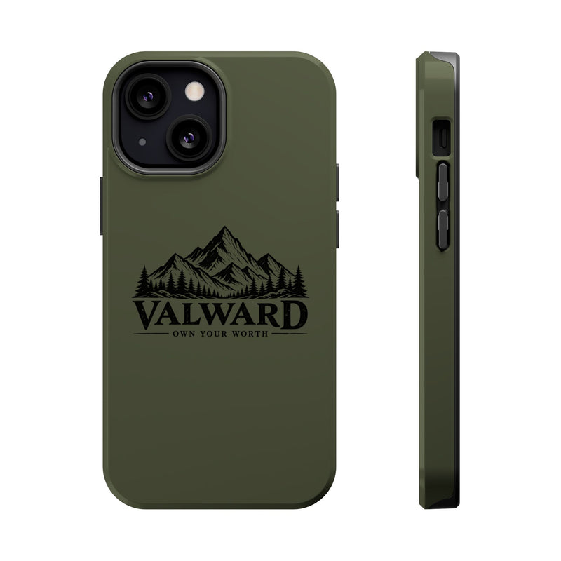 Rugged Magnetic Phone Case — 'Valward' Mountain Logo, Impact-Resistant Protective Cover