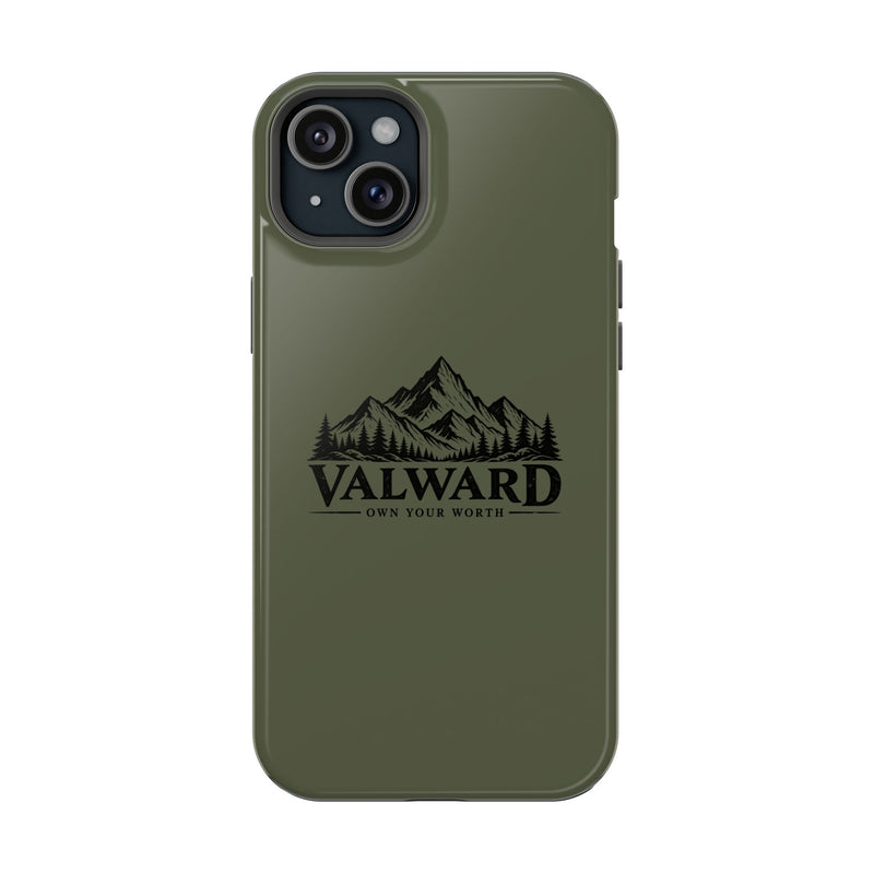 Rugged Magnetic Phone Case — 'Valward' Mountain Logo, Impact-Resistant Protective Cover