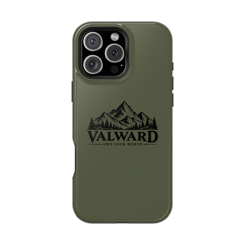 Rugged Magnetic Phone Case — 'Valward' Mountain Logo, Impact-Resistant Protective Cover