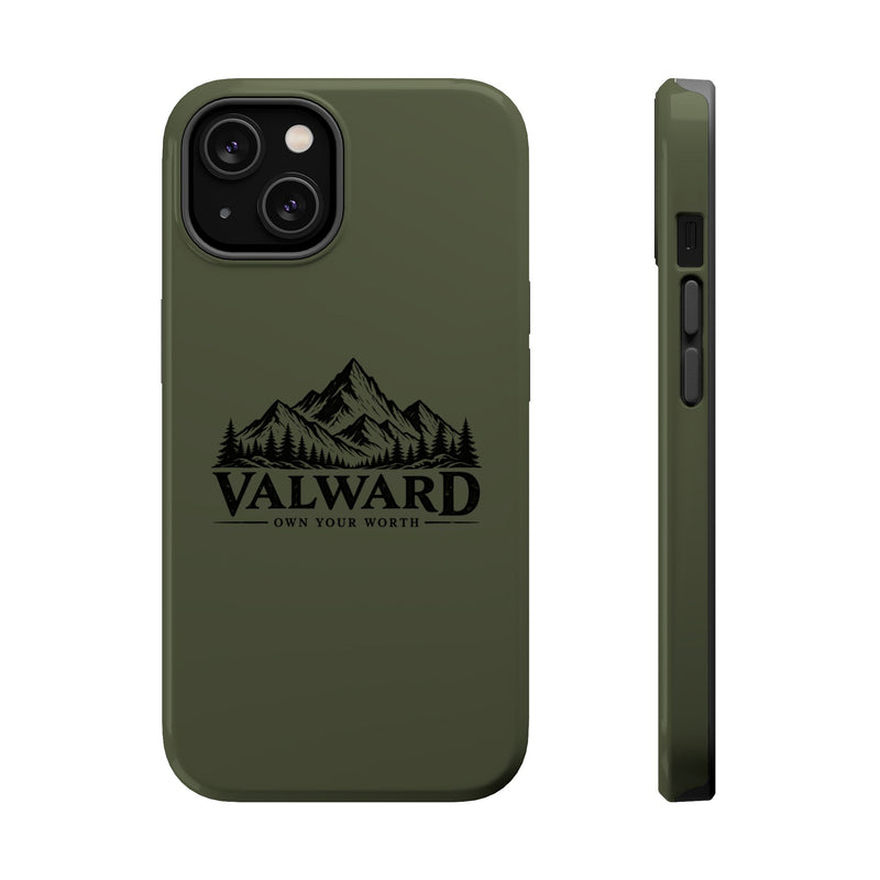 Rugged Magnetic Phone Case — 'Valward' Mountain Logo, Impact-Resistant Protective Cover