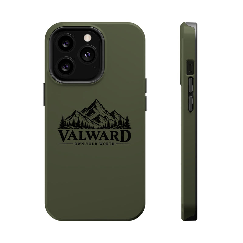 Rugged Magnetic Phone Case — 'Valward' Mountain Logo, Impact-Resistant Protective Cover