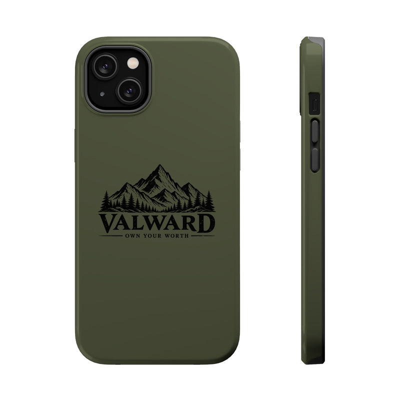 Rugged Magnetic Phone Case — 'Valward' Mountain Logo, Impact-Resistant Protective Cover
