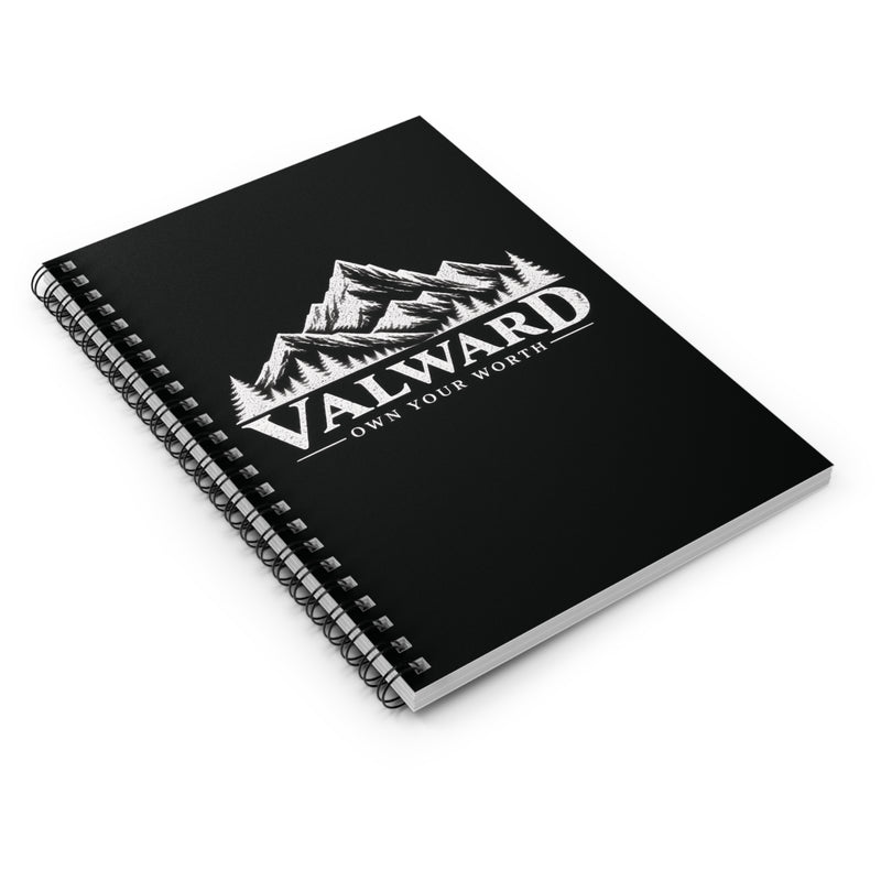 Valward Mountain Spiral Notebook — "Own Your Worth" Ruled Journal