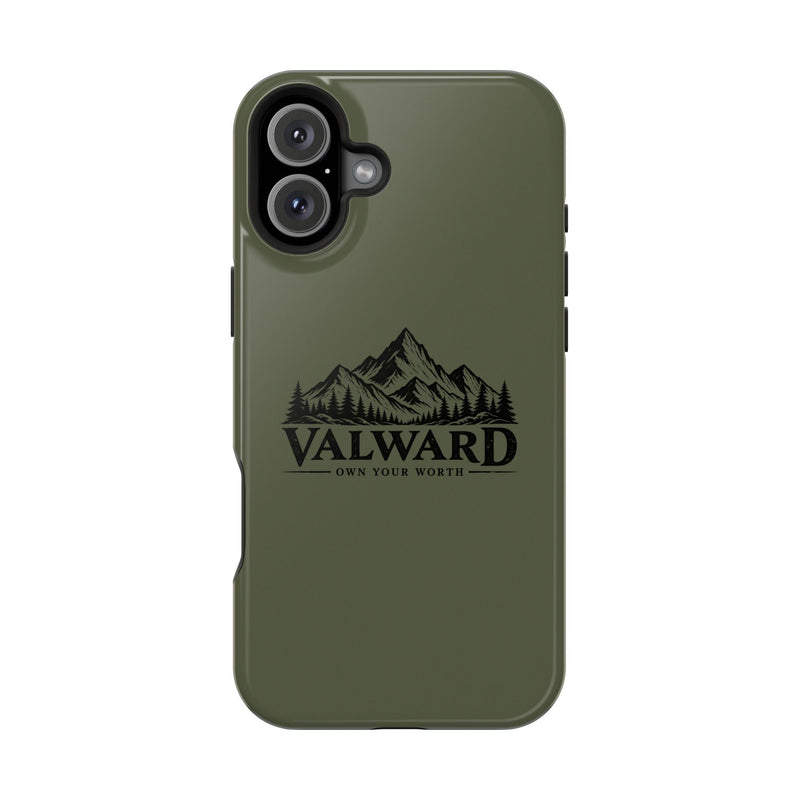 Rugged Magnetic Phone Case — 'Valward' Mountain Logo, Impact-Resistant Protective Cover