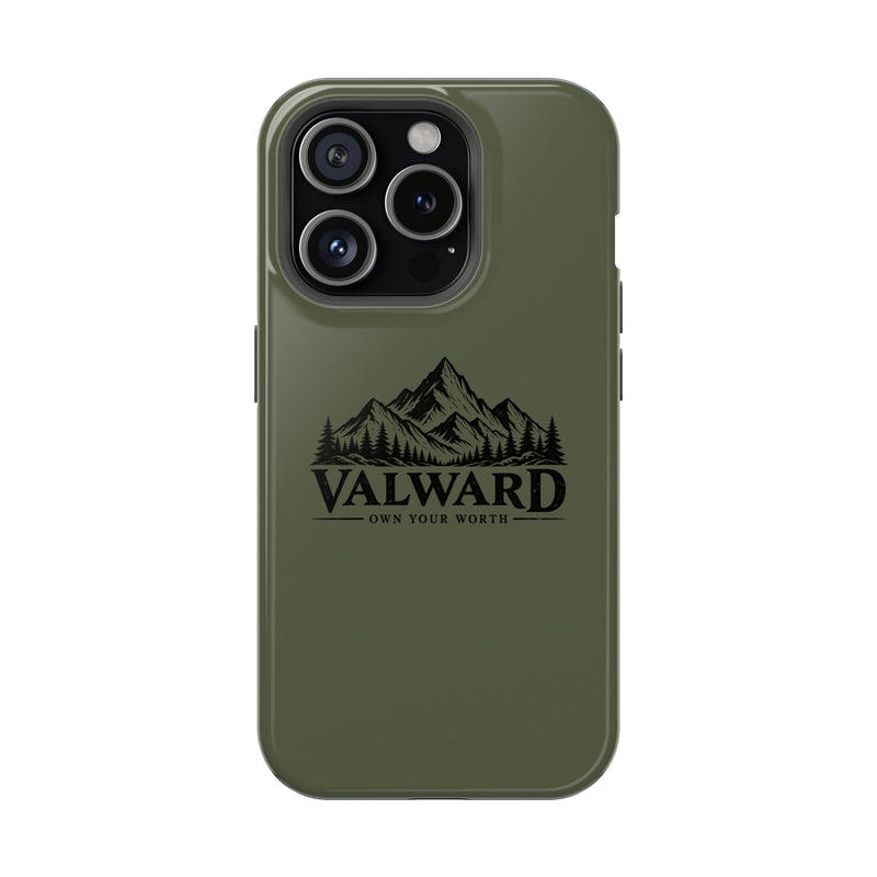 Rugged Magnetic Phone Case — 'Valward' Mountain Logo, Impact-Resistant Protective Cover