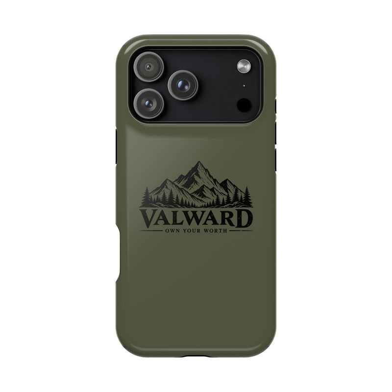 Rugged Magnetic Phone Case — 'Valward' Mountain Logo, Impact-Resistant Protective Cover