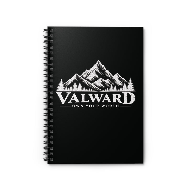 Valward Mountain Spiral Notebook — "Own Your Worth" Ruled Journal