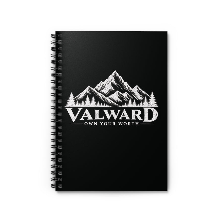 Valward Mountain Spiral Notebook — "Own Your Worth" Ruled Journal