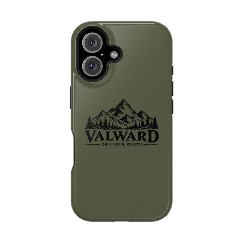 Rugged Magnetic Phone Case — 'Valward' Mountain Logo, Impact-Resistant Protective Cover