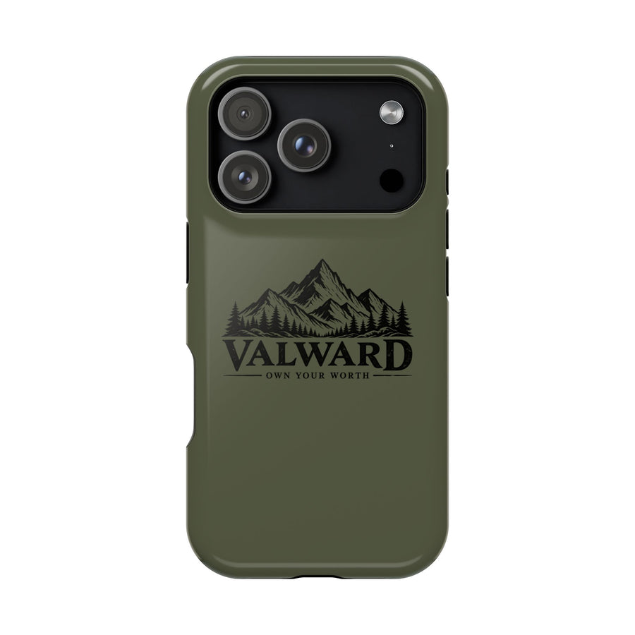 Rugged Magnetic Phone Case — 'Valward' Mountain Logo, Impact-Resistant Protective Cover
